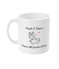 Angels & Vegans: White Vegan Mug