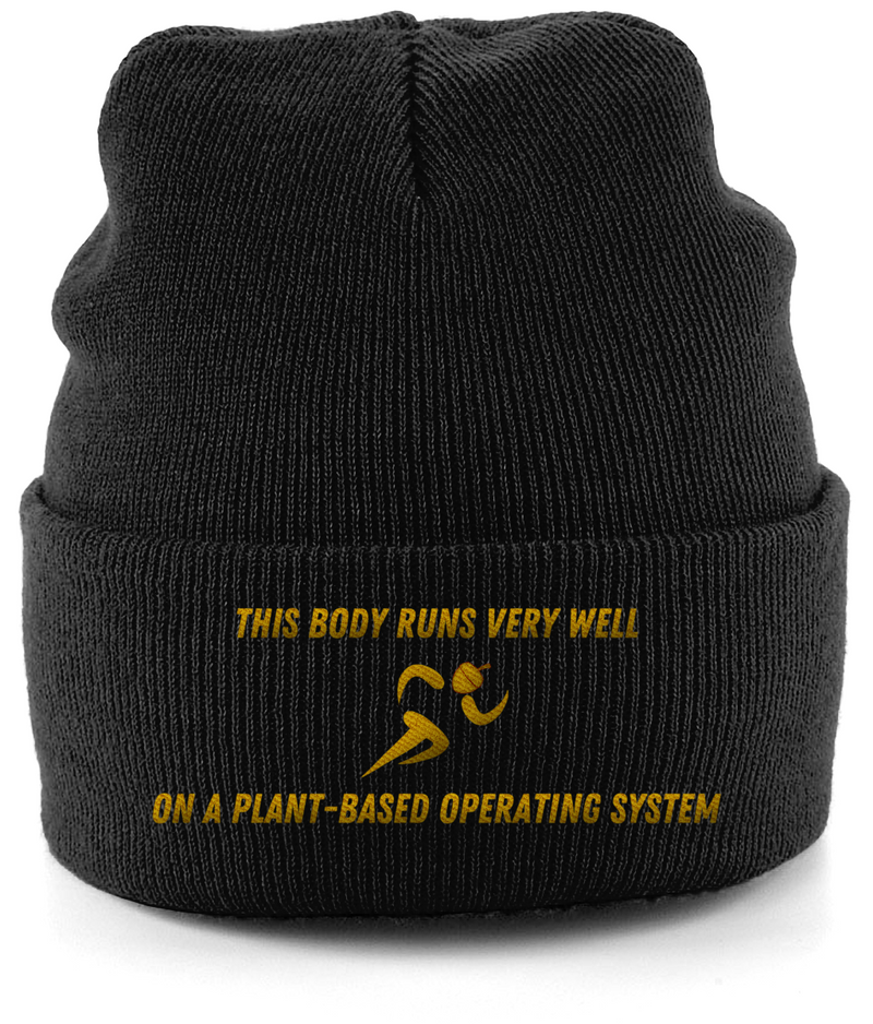 Plant Based Operating System: Embroidered Vegan Beanie