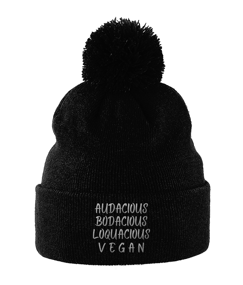 Audacious Vegan: Embroidered Vegan Bobble Hat