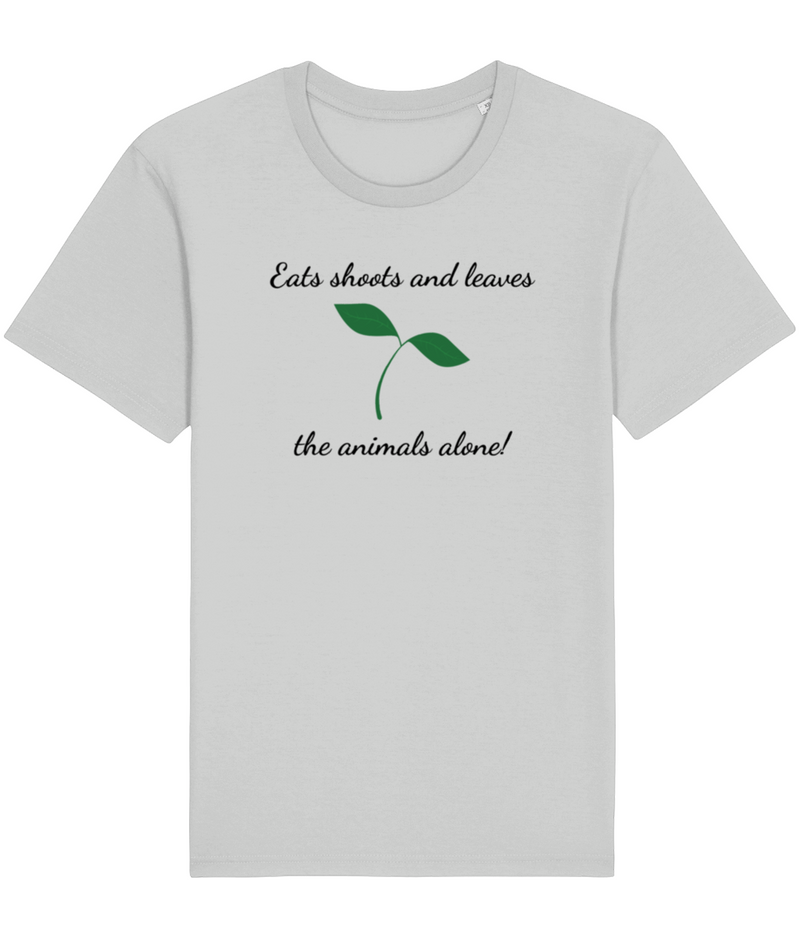 Eats Shoots And Leaves: Unisex Organic Vegan Ethical T-Shirt