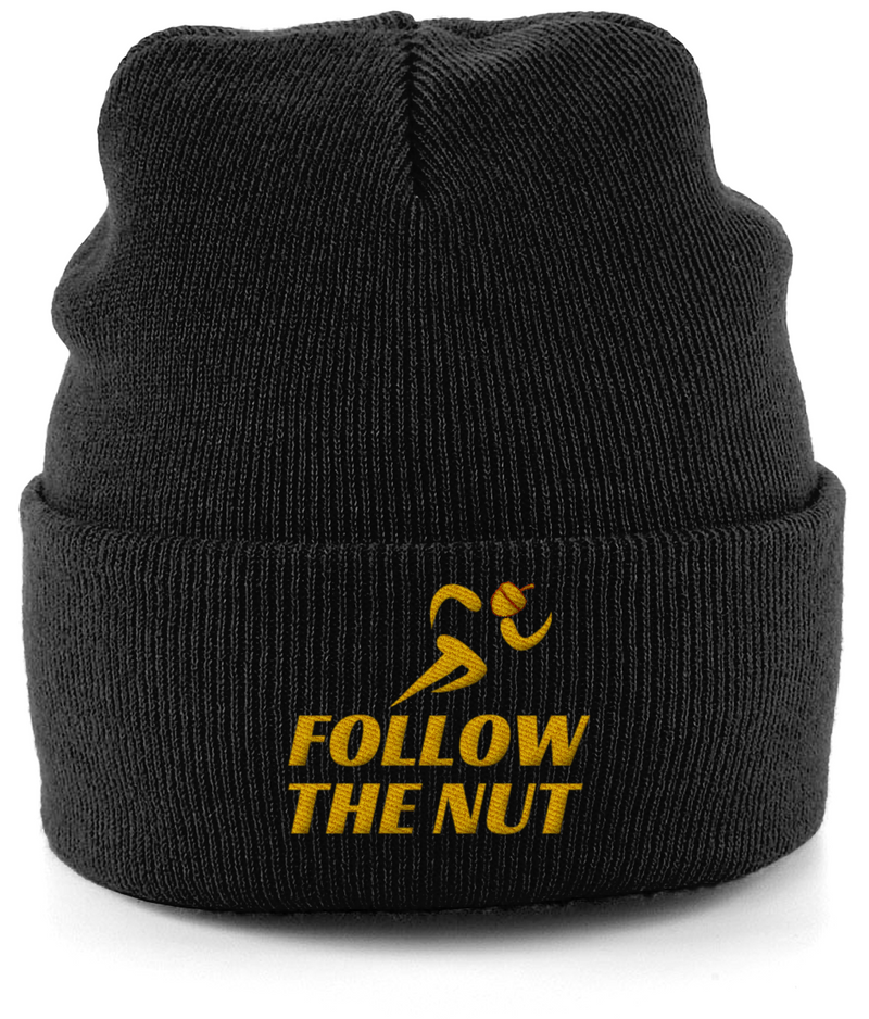 Follow The Nut Embroidered Logo: Vegan Ethical Beanie