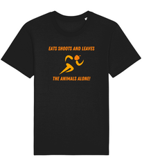 Eats Shoots and Leaves Logo: Unisex Organic Vegan Ethical T-Shirt