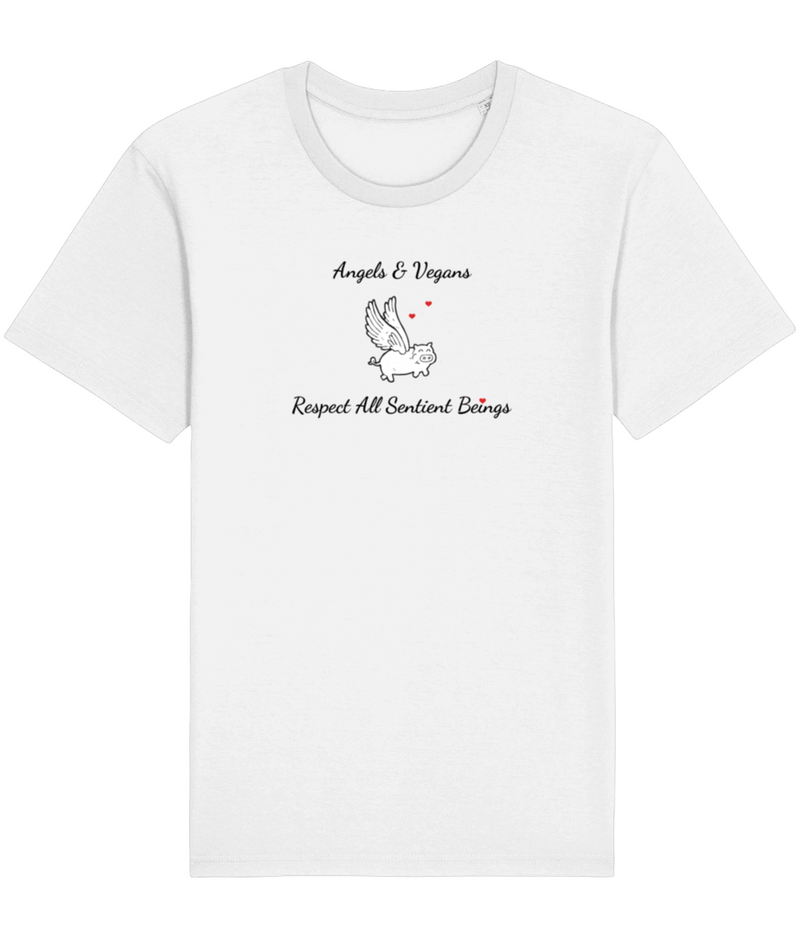 Angels & Vegans: Unisex Organic Vegan Ethical T-shirt