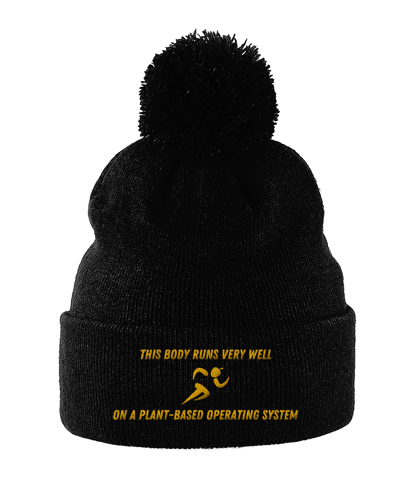 Plant Based Operating System: Embroidered Vegan Bobble Hat