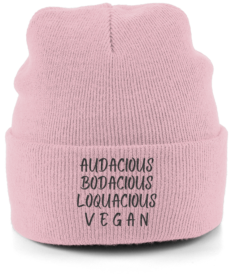 Audacious Vegan: Embroidered Vegan Beanie