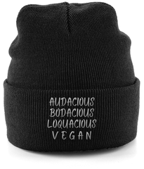 Audacious Vegan: Embroidered Vegan Beanie