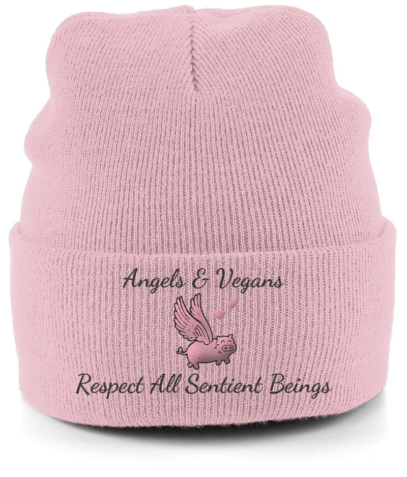 Angels & Vegans: Embroidered Vegan Beanie