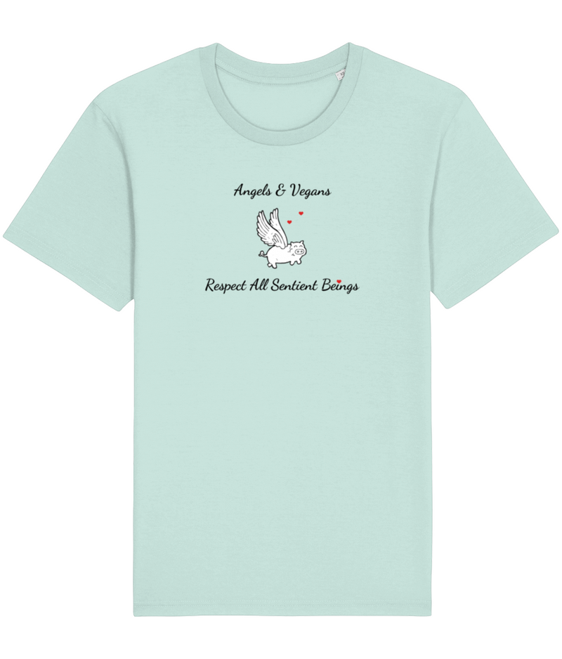 Angels & Vegans: Unisex Organic Vegan Ethical T-shirt